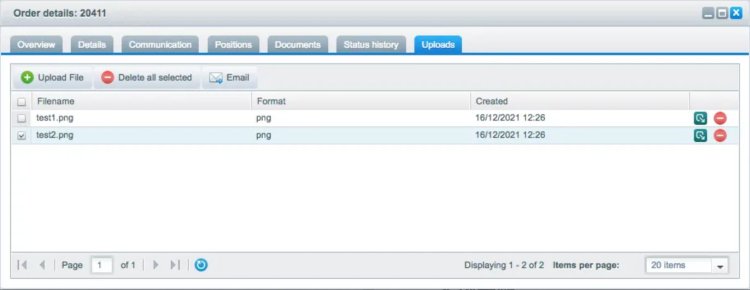 Add file attachment to the order details page in Shopware 5